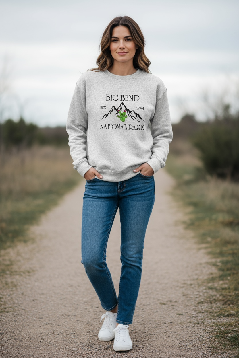 Big Bend National Park Embroidered Crewneck