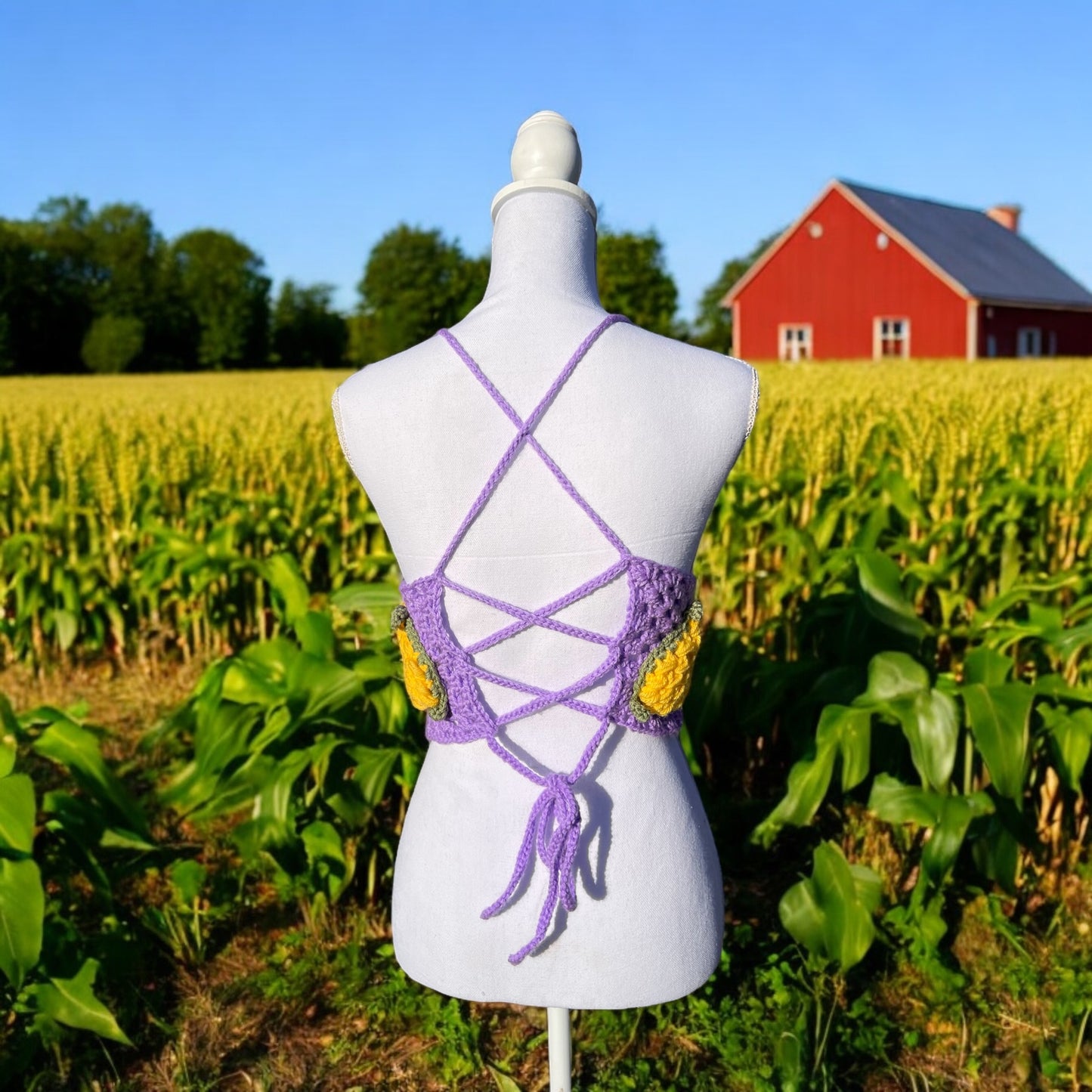 Corn Themed Crochet Crop Top
