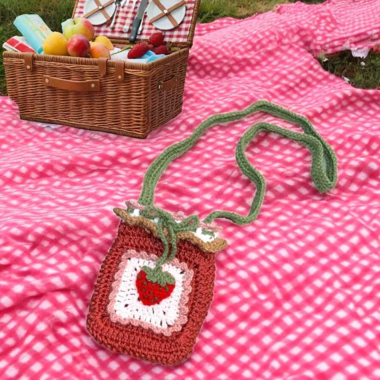Strawberry Jam Crochet Cross Body Bag