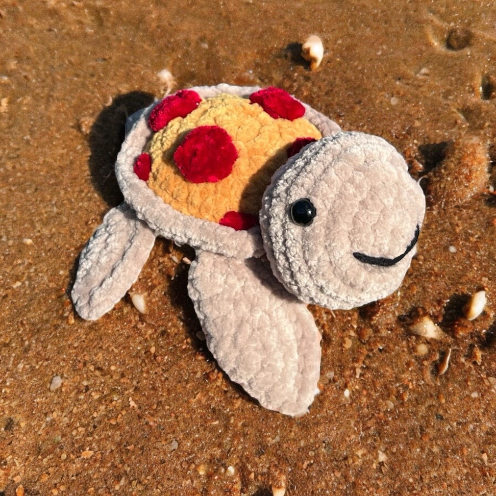 Crochet Mini Pizza Turtle Plushie