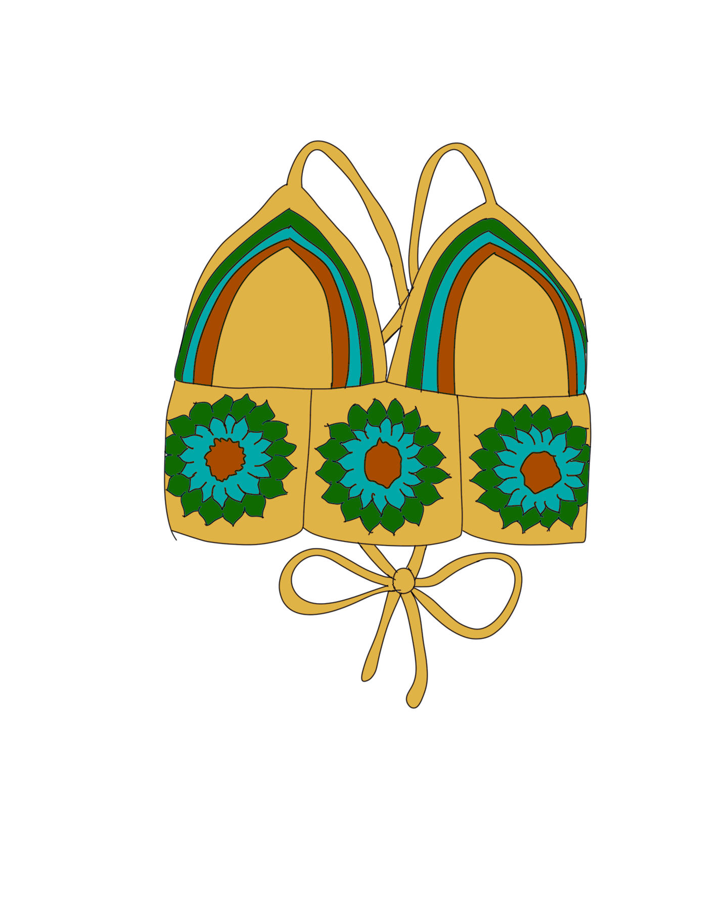 Crochet Flower Crop Top with Leaf Border