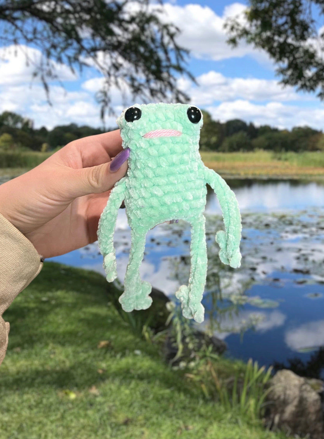 Crochet Velvet Ravioli Frogs Overalls Dress