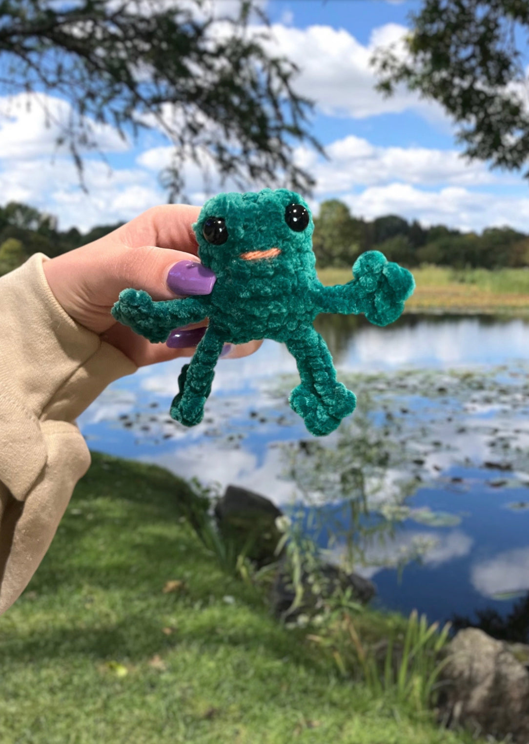 Crochet Velvet Ravioli Frogs Overalls Dress