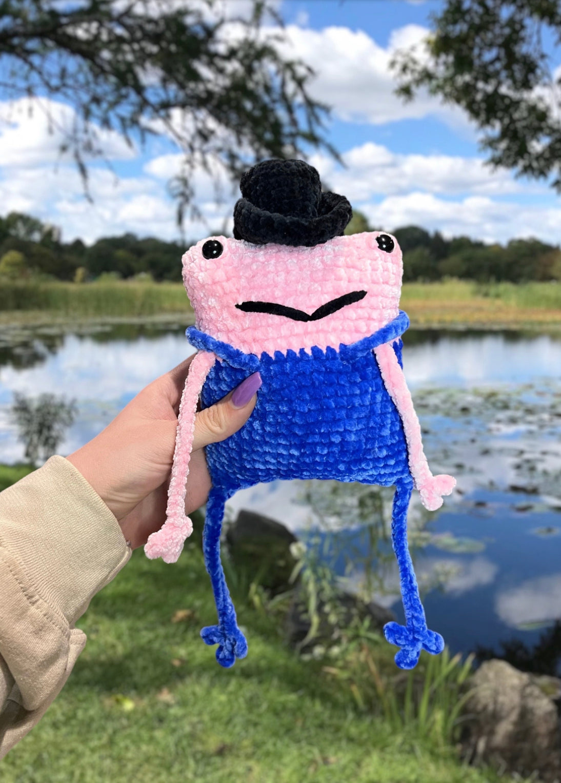 Crochet Velvet Ravioli Frogs Overalls Dress