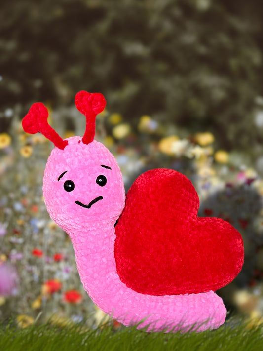 Crochet Happy Heart Snail Plushie