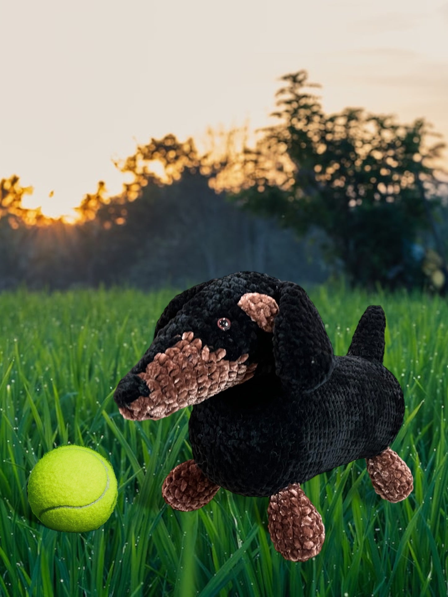 Amigurumi Crochet Plushie Velvet Dachshund Weiner Dog