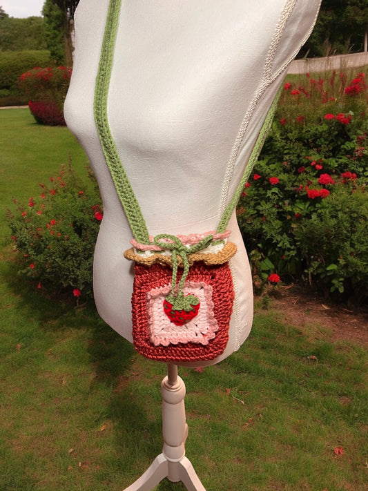 Strawberry Jam Crochet Cross Body Bag