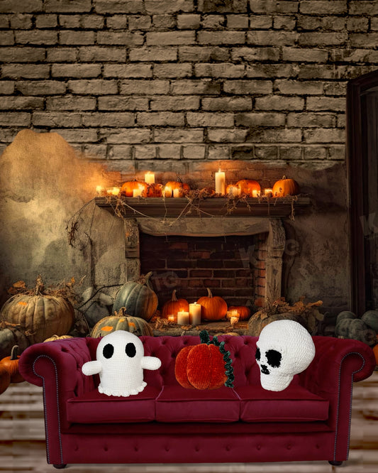 Spooky Halloween Plushie Pillows Skull Pumpkin Skull