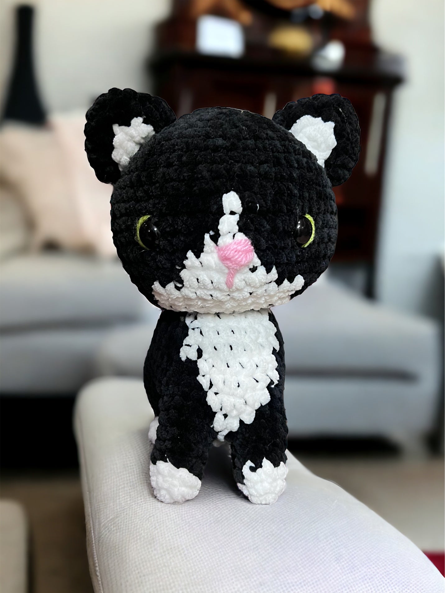 Crochet Black and White Cat Kitten