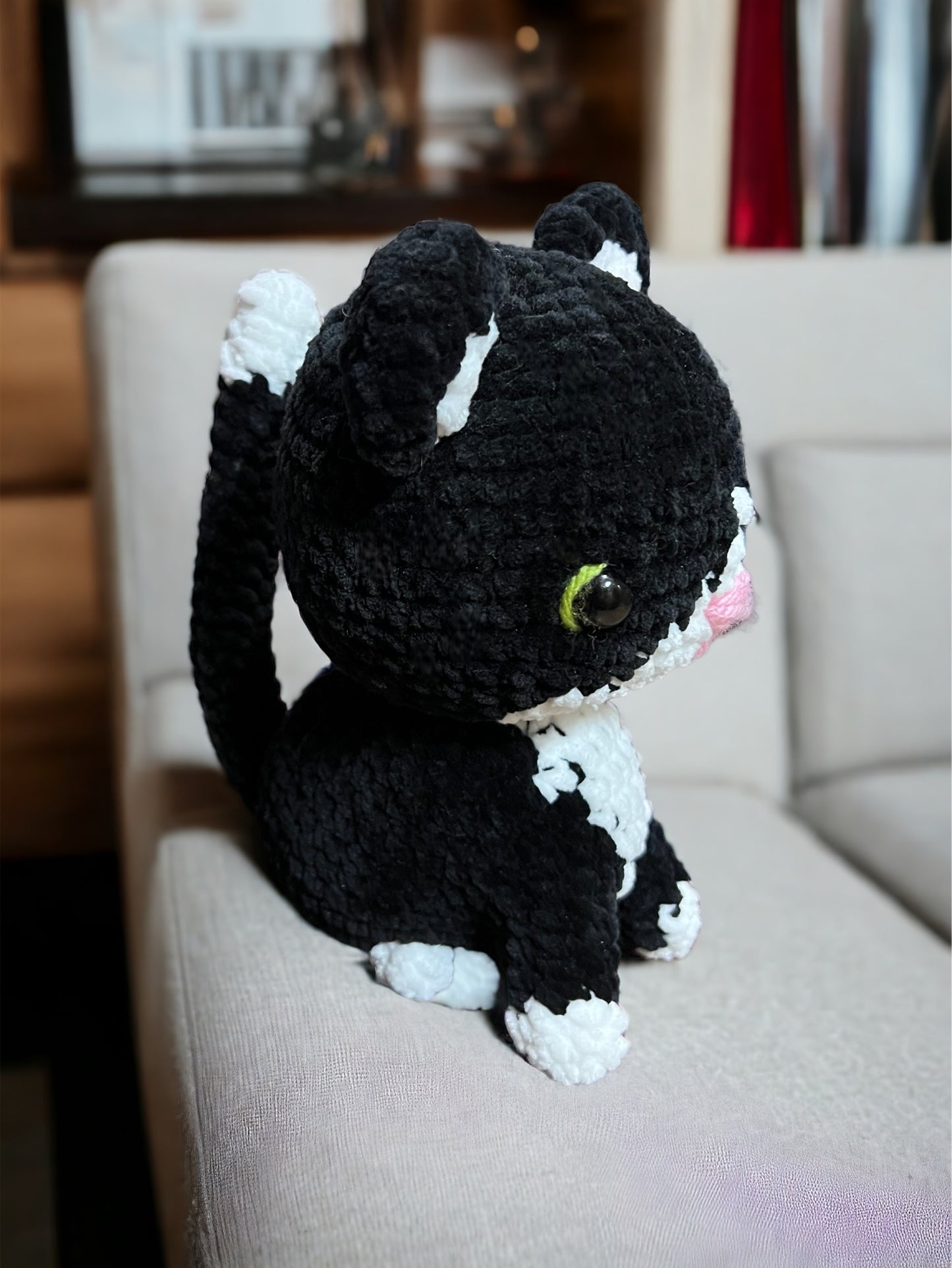 Crochet Black and White Cat Kitten