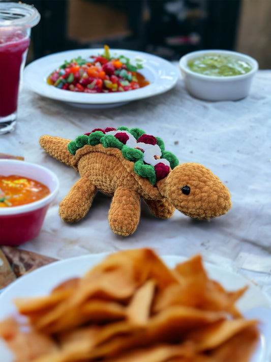 Crochet Taco-Saurus Taco Stegosaurus Plushie