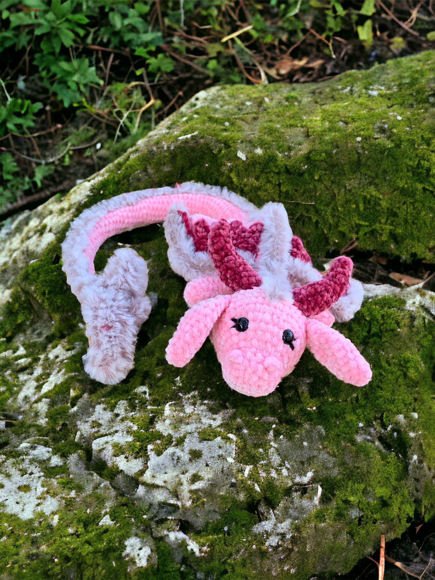 Crochet Velvet Sleepy Dragon Plushie