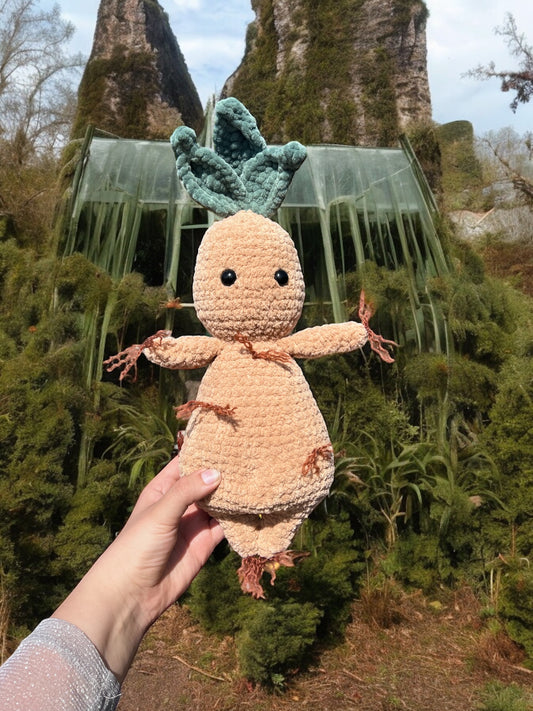 Crochet Baby Mandrake Plushie with Optional Pot