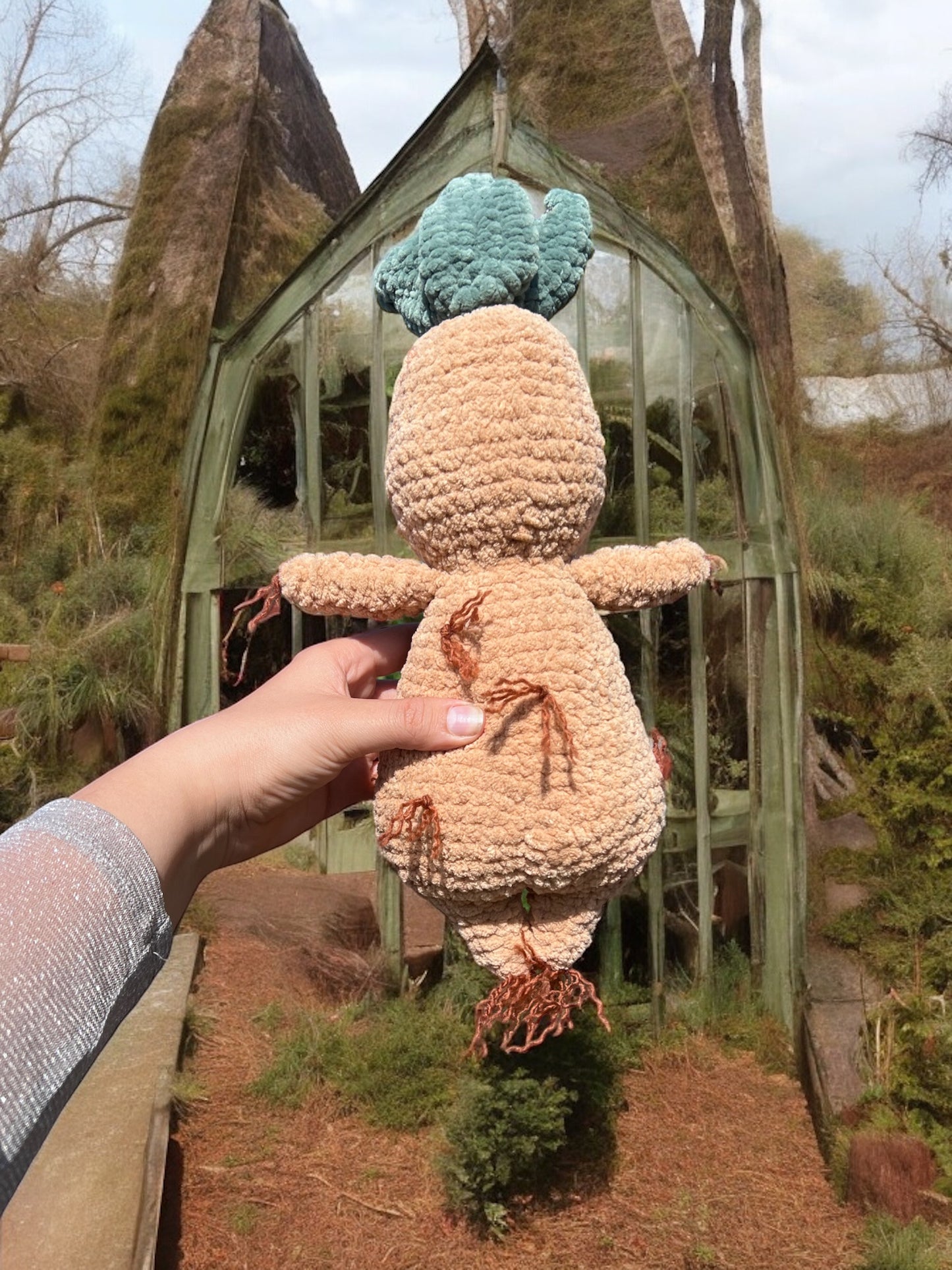 Crochet Baby Mandrake Plushie with Optional Pot