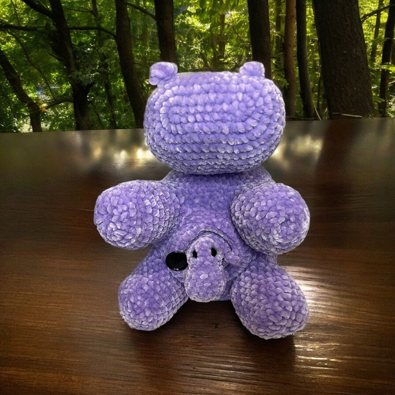 Mom and baby velvet plushie hippo pair