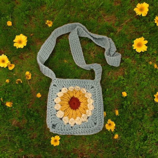 Sunflower Granny Square Cross Body Bag