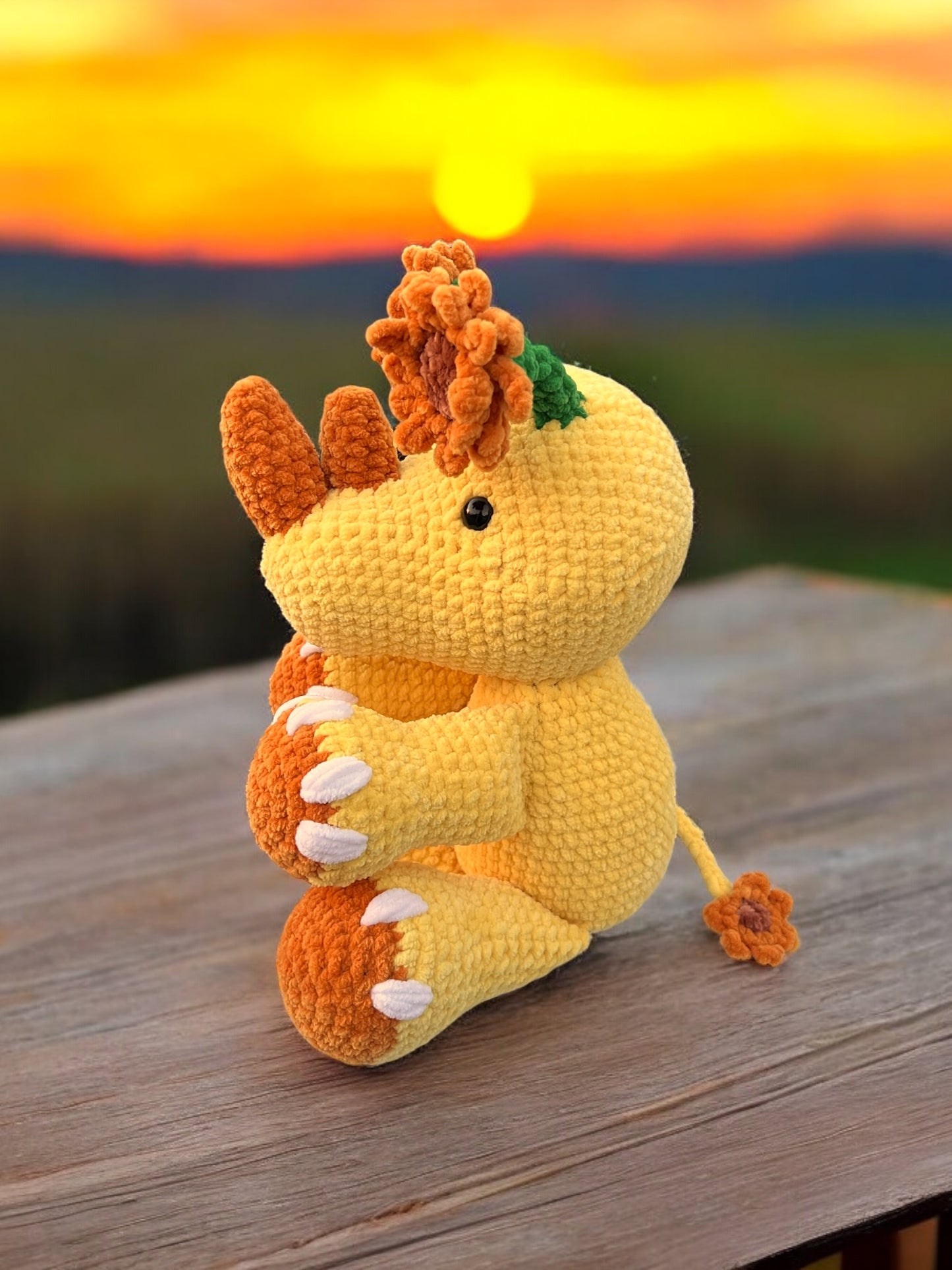 Velvet Plushie Sunflower Themed Rhino