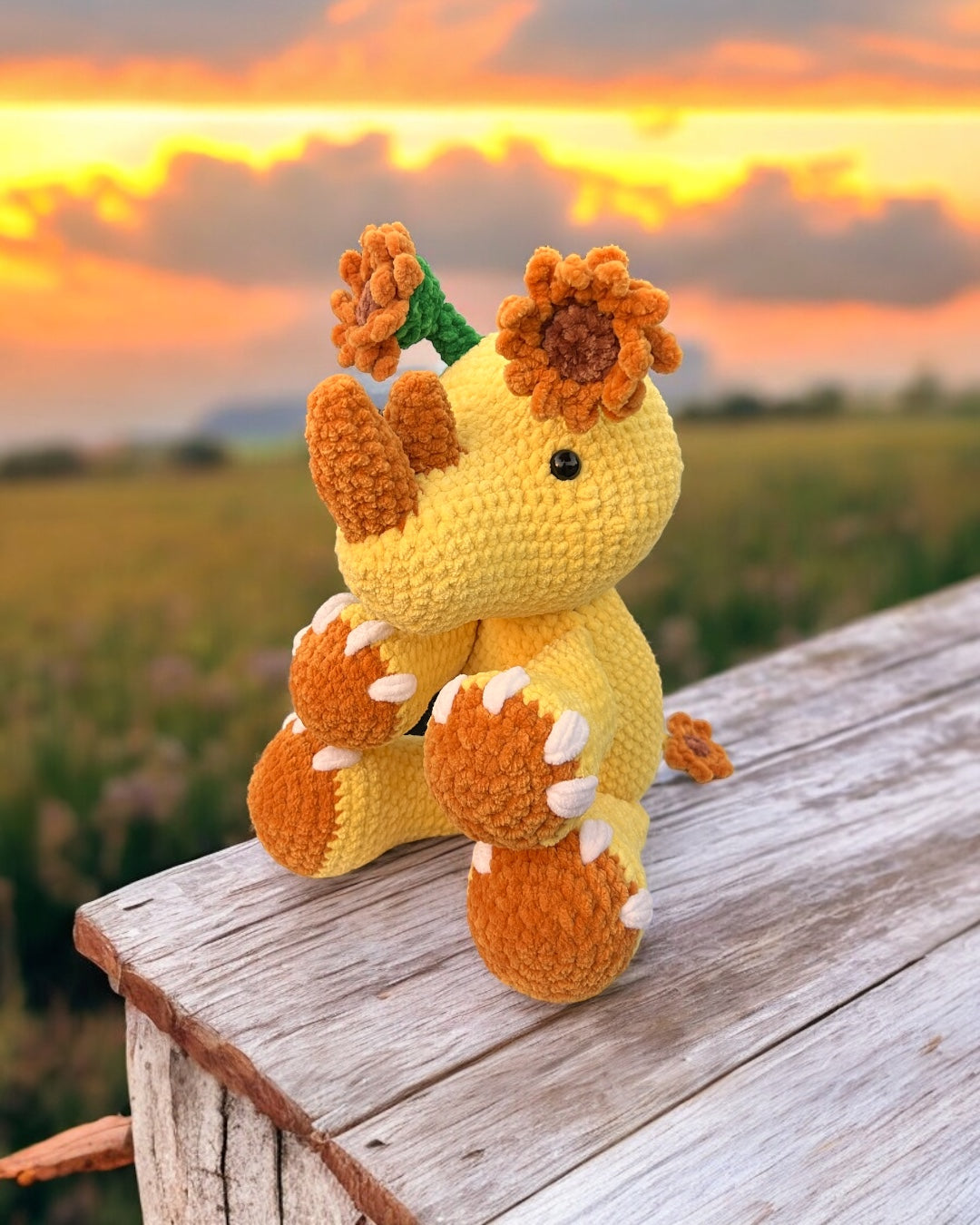 Velvet Plushie Sunflower Themed Rhino