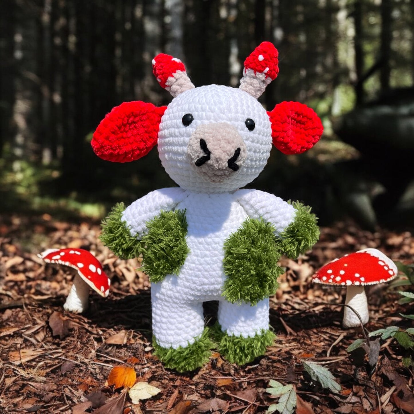 Amigurumi Crochet Plushie Velvet Mushroom Cow Stuffed Animal