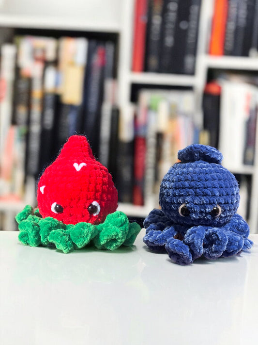 Crochet Mini Blueberry Strawberry Octopus Plushie