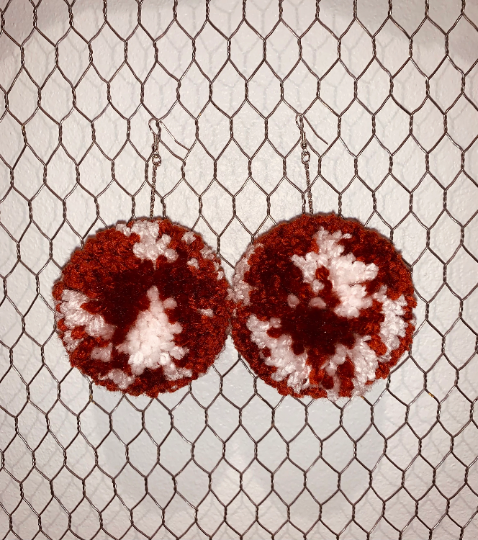 Longhorn Cow Poof Earrings