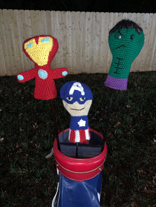 Marvel Golf Club Covers Iron Man, Captain America, and Hulk