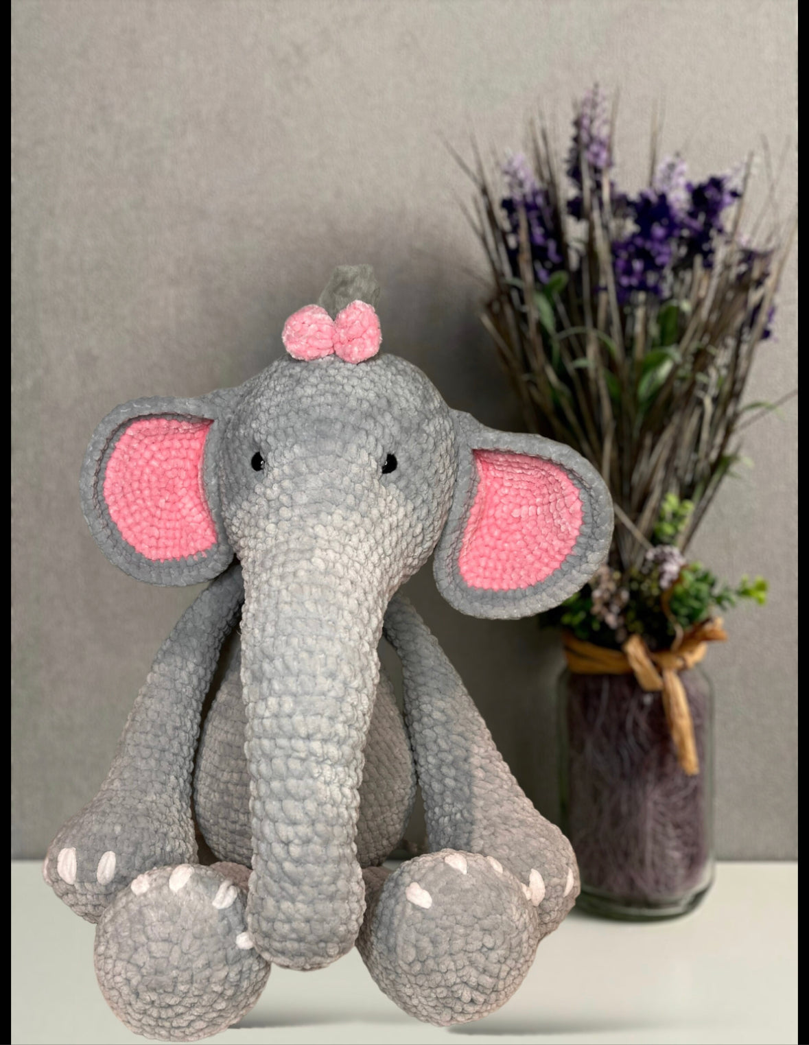 Amigurumi Crochet Plushie velvet Elephant