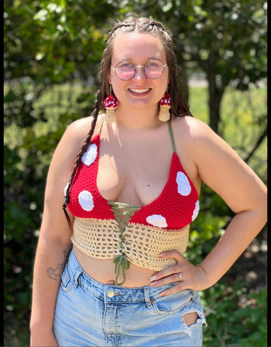 Mushroom Crochet Crop Top