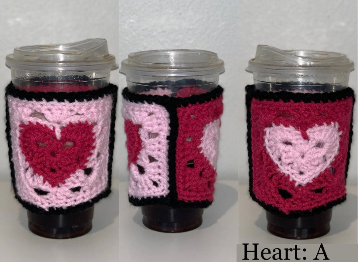 Iced Coffe and Hot Coffee Cup granny square coozie koozie