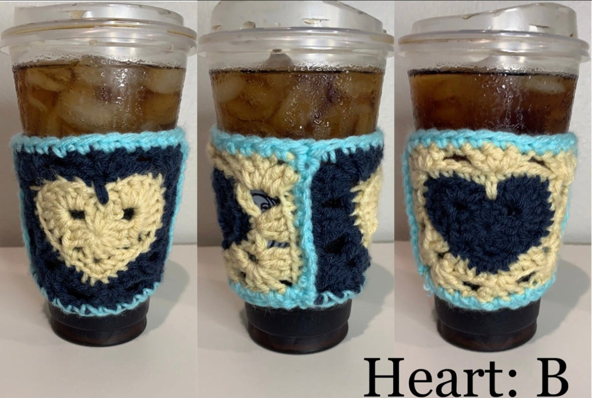 Iced Coffe and Hot Coffee Cup granny square coozie koozie