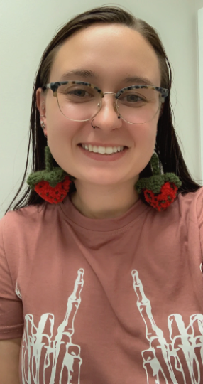 Strawberry Poof Earrings