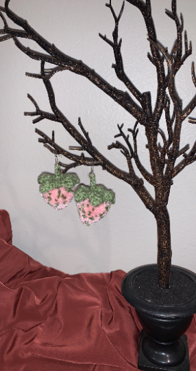 Strawberry Poof Earrings