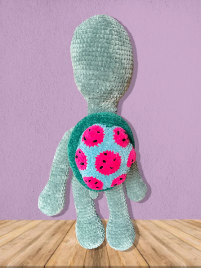 Amigurumi Crochet Plushie Velvet Watermelon Turtle Stuffed Animal